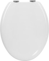 Toiletdeksel, wc-bril met softclosemechanisme, Quick-Release-functie voor eenvoudige reiniging, O-vorm, witte toiletbril met verstelbare scharnieren, antibacterieel