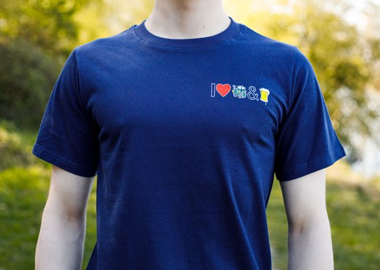 I love Tractors & Bier - T-shirt blauw 3XL