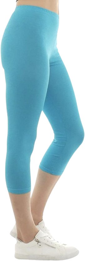 Premium Dames Driekwart Legging | 3 Kwart Legging | Lichtblauw - XL