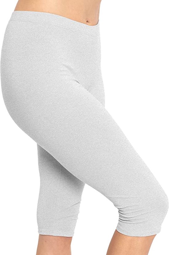 Premium Dames Driekwart Legging | 3 Kwart Legging | Grijs - XXL