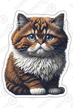 Persian cat Sticker - Perzische kat sticker - Dieren sticker - Katten sticker - Huisdier sticker - scrapbook stickerboek - laptop sticker - 4 stuks