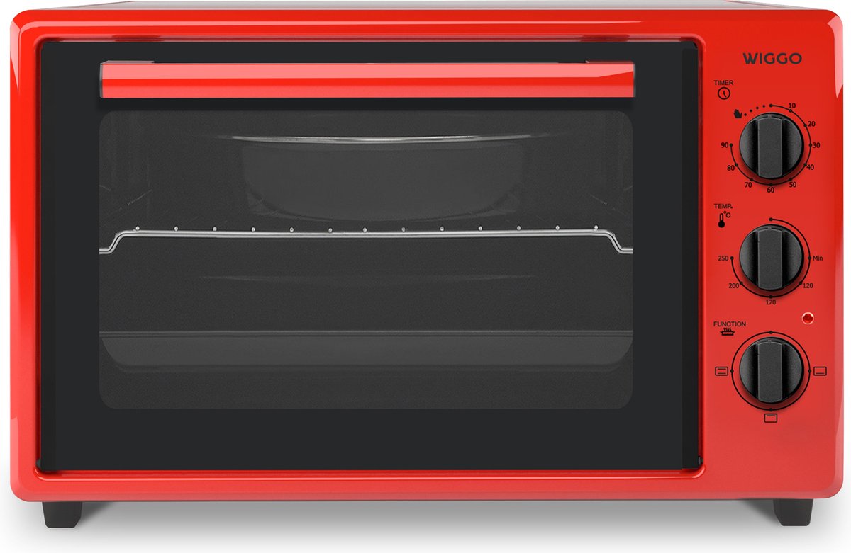 Wiggo WMO-E353(R) - Vrijstaande Mini Oven - Electrisch - 50 CM - 35 liter - 1800 W - 5 Jaar Garantie - Rood – foto 5