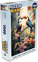 Puzzel Toekan - Vogels - Bloemen - Natuur - Jungle - Legpuzzel - Puzzel 1000 stukjes volwassenen