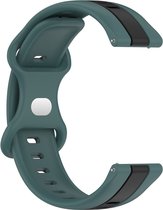 Siliconen bandje - geschikt voor Huawei Watch GT 2 42 mm / GT 3 42 mm / GT 3 Active 42 mm / GT 3 Pro 43 mm / GT 3 Elegant - groen-zwart