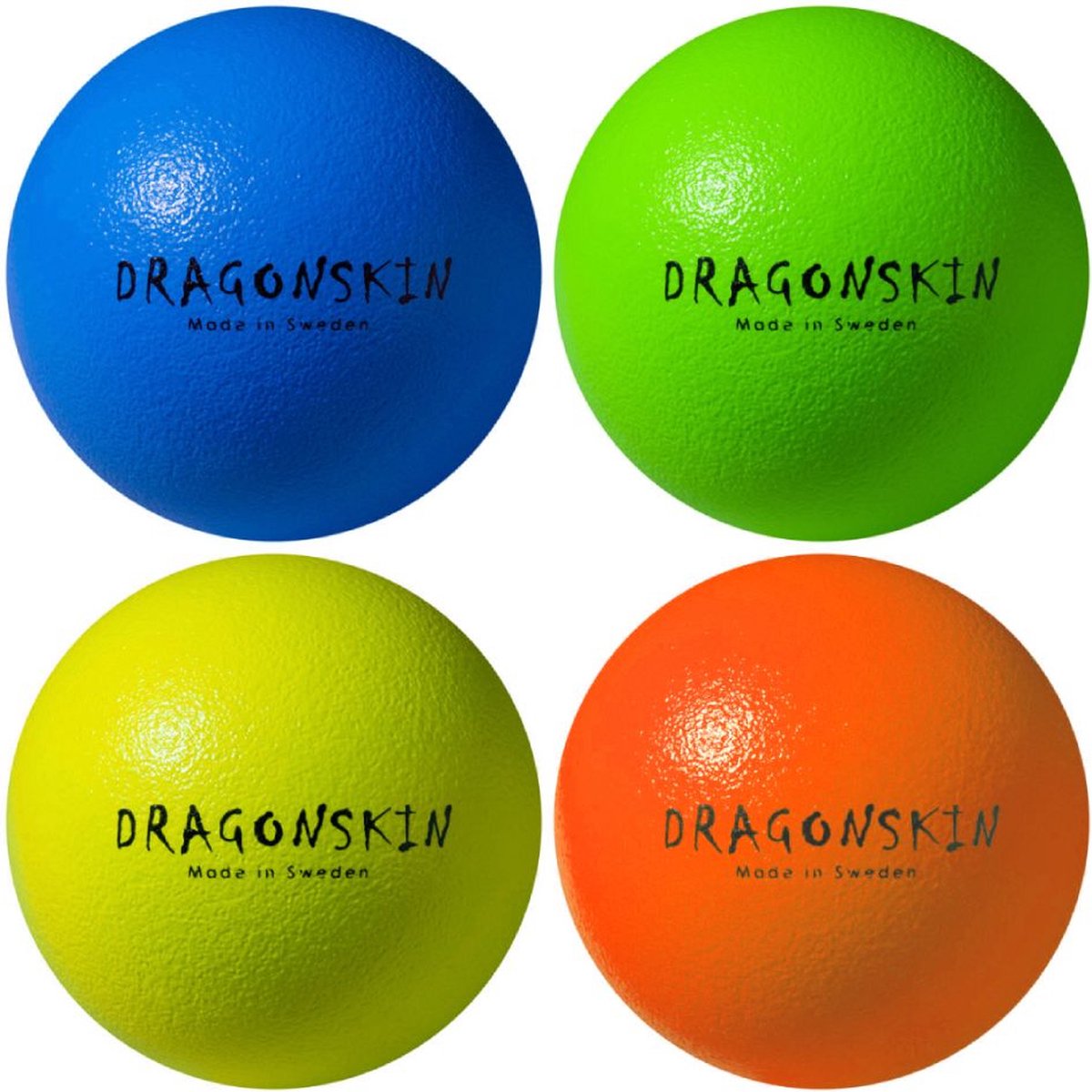 Dragonskin Foamballen Set 4 Stuks 21cm, 4 Kleuren