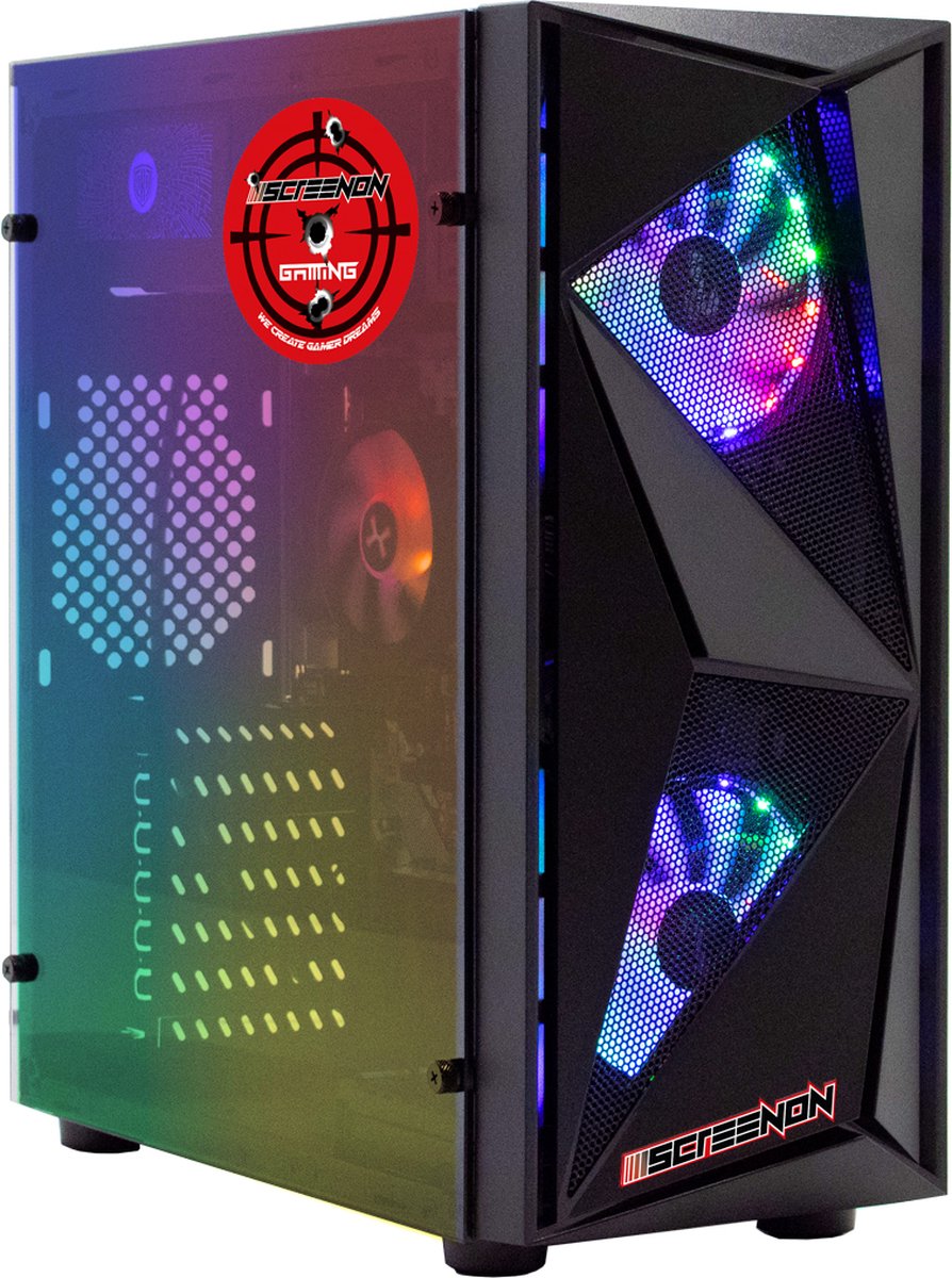 ScreenON - Game Computer / Gaming PC - Ryzen 3 - 512GB M.2 SSD - 16GB RAM - Radeon RX Vega 8 - Game PC TX86537 - Windows 11 - ScreenON - €399,00