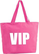 VIP shopper tas - fuchsia roze - 47 x 34 x 12,5 cm - boodschappentas / strandtas