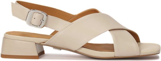 Leather sandals on a low heel
