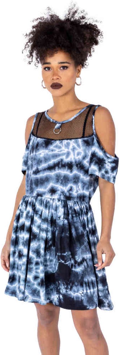 Chemical Black - Clarice Korte jurk - XXL - Zwart/Wit
