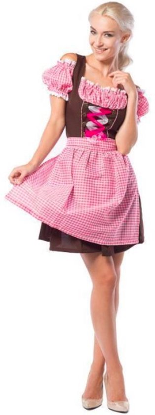 Partyxclusive Dirndl Anne-ruth Dames Polyester Roze/bruin Maat L