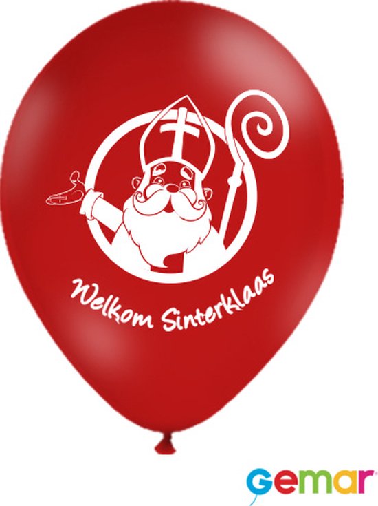 Ballonnen Welkom Sinterklaas Rood (Helium) (10 stuks) |