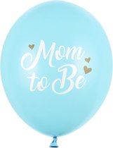 Partydeco - Partydeco ballonnen - Mom to be blauw (6 stuks)