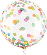 Partydeco - Folieballon ORBZ Clear met pastelkleurige Stippen