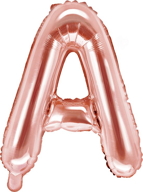Partydeco - Folieballon Rose Gold Letter A (35 cm)