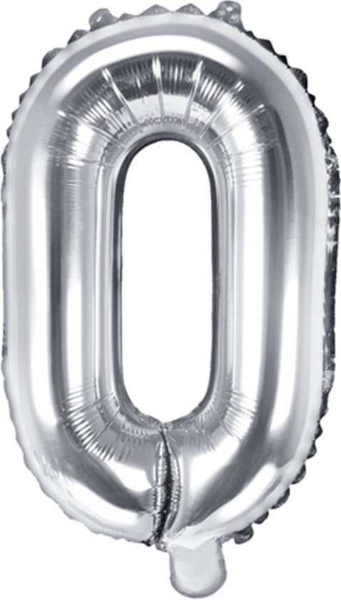 Partydeco - Folieballon Zilver Letter O (35 cm)