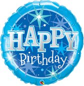 Wefiesta - Folieballon XL Happy Birthday Blauw 91 cm