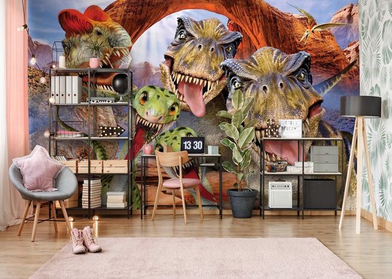 Photo Wallpaper King - Papier peint - Papier peint Papier peint photo - Dinosaures - Dinosaures - Papier peint non tissé peint intissé - 312 x 219 cm