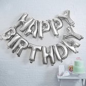 Ginger Ray Pick & Mix 'Happy Birthday' verjaardag ballon slinger - zilver - 1,50 meter