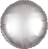 Amscan - Folieballon Satin Platina Rond, 43cm