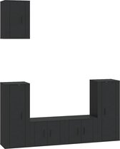 vidaXL-5-delige-Tv-meubelset-bewerkt-hout-zwart