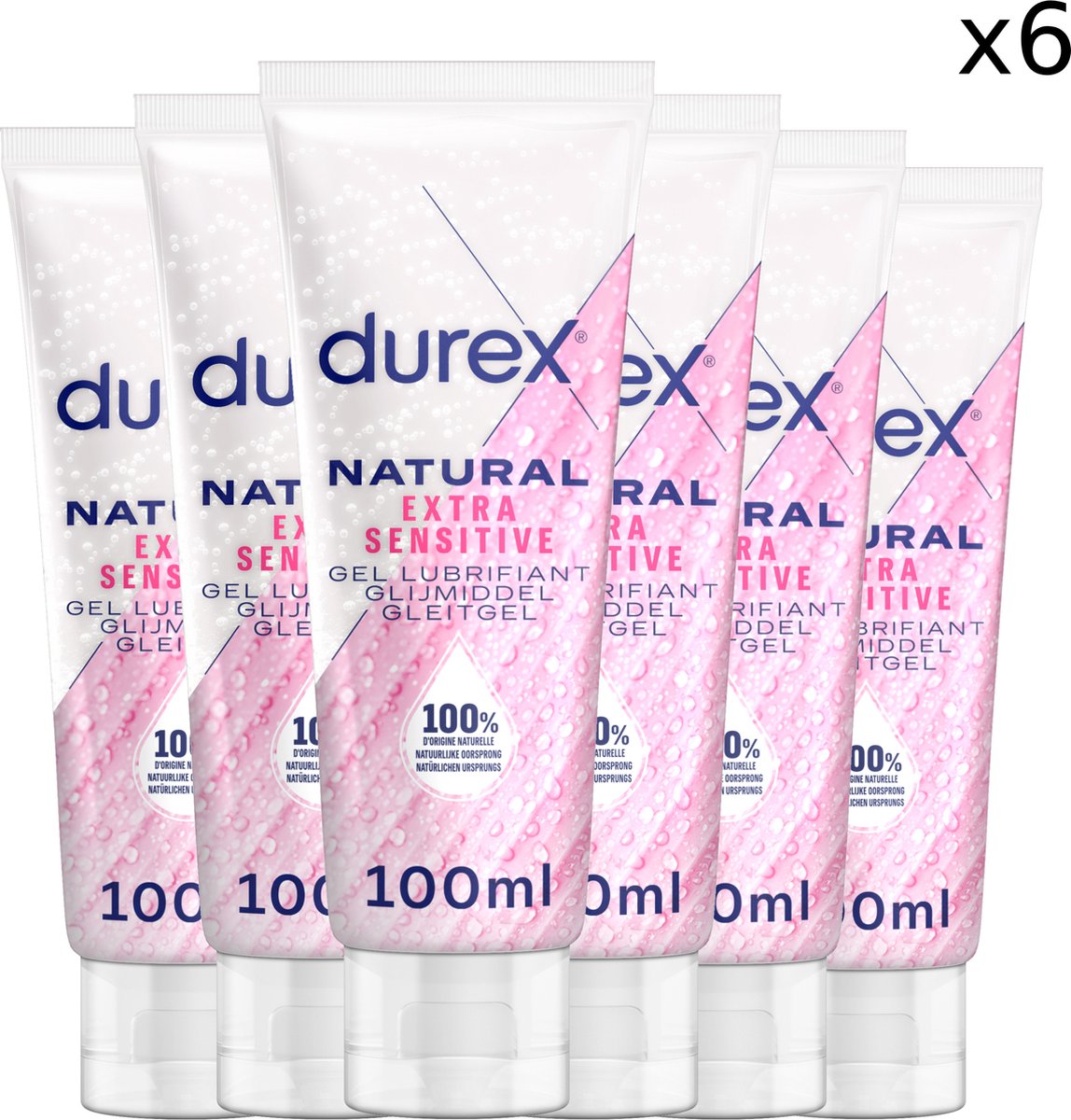 Goedkoopste Durex Glijmiddel Natural - Extra Sensitive - 100 natuurlijk - 100ml x6