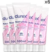 Durex Glijmiddel Natural - Extra Sensitive  - 100% natuurlijk - 100ml x6