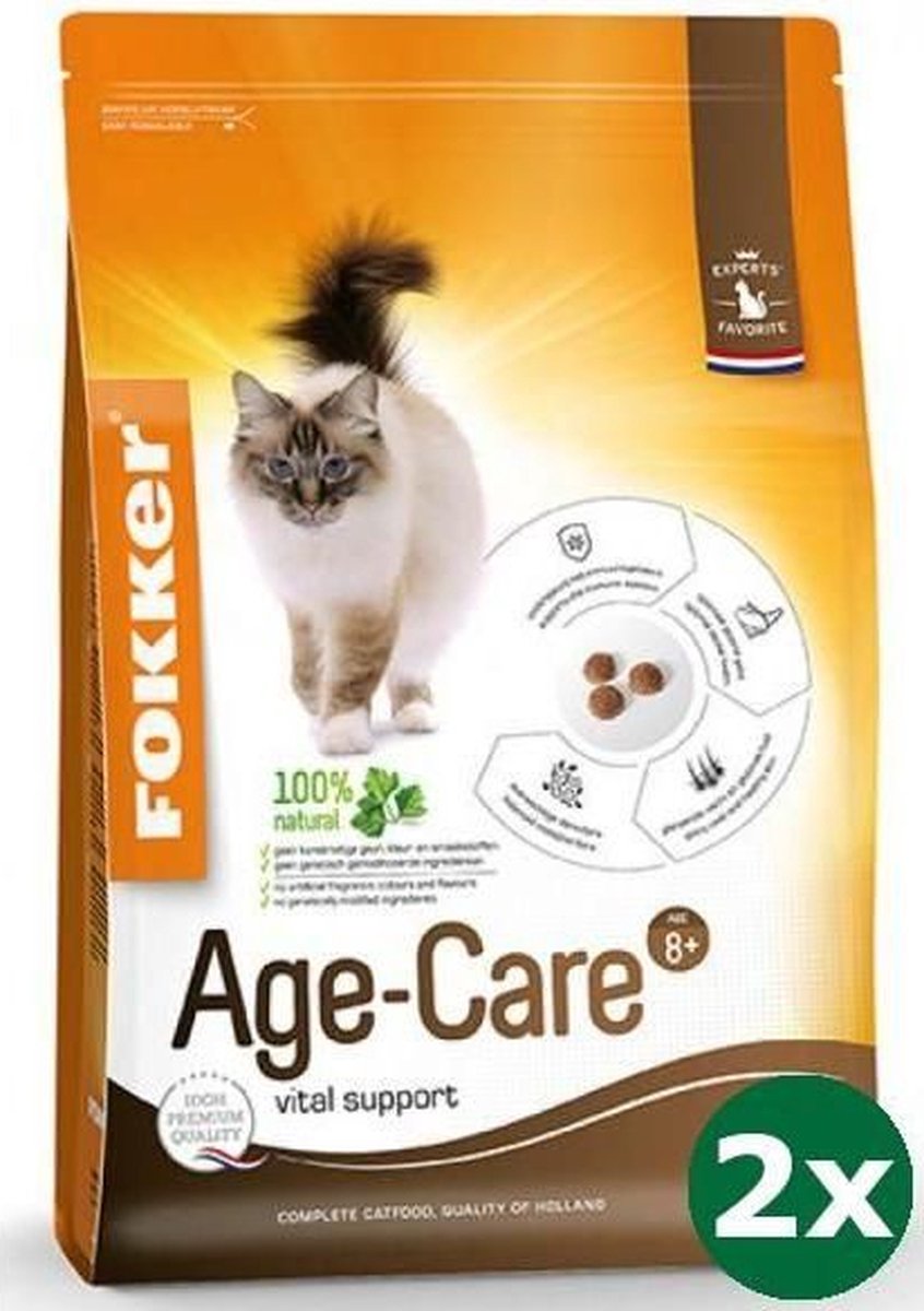 Fokker kat age-care kattenvoer 2x 2,5 kg