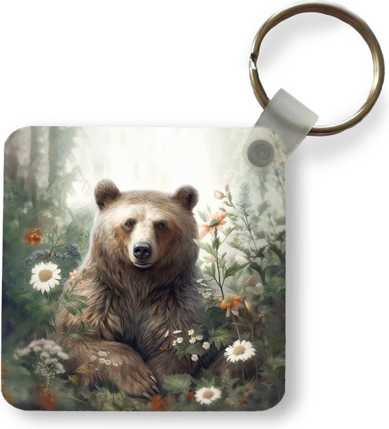 BWESOO Bruine beer sleutelhanger, gevulde tas hanger, konijn sleutelhanger, DIY snuisterij hond sleutelhanger auto roze hart teddyberen auto