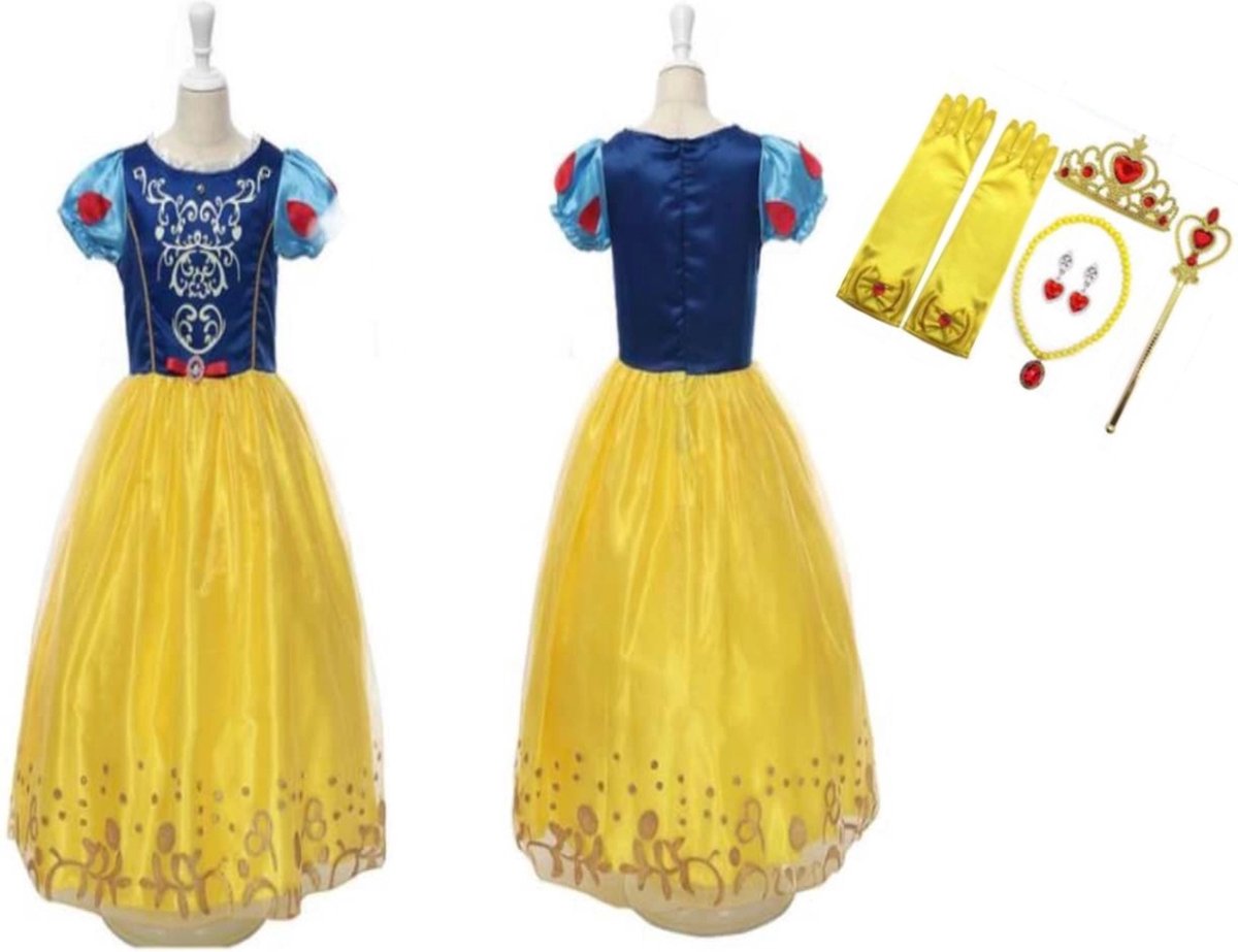 prinsessenjurk blauw geel maat 120