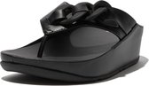 FitFlop Opalle Rubber-Chain Leather Toe-Post Sandals ZWART - Maat 42