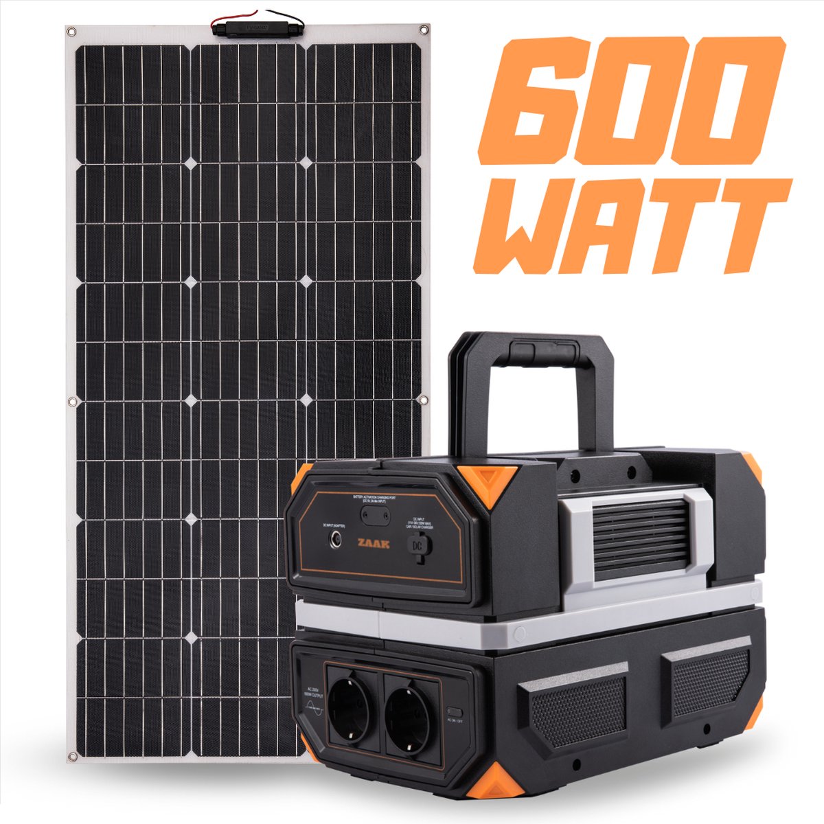 ZAAK. Technaxx 600 Watt Zonne-energie generator powerstation - 100 Watt zonnepanelen compleet pakket - 504 Wh / 137.000 mAh lithium accu - ZAAK.