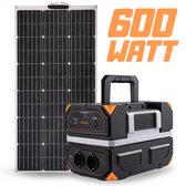 ZAAK. Technaxx 600 Watt Zonne-energie generator powerstation - 100 Watt zonnepanelen compleet pakket - 504 Wh / 137.000 mAh lithium accu