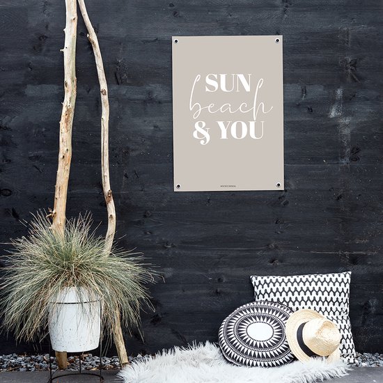 MOODZ design | Tuinposter | Buitenposter | Sun, Beach & You | 70 x 100 cm | Zand
