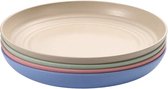 Bio Assiettes green-goose ® | Lot de 4 | 19.5x3cm | Assiettes durables et biodégradables pour le camping, les vacances ou le pique-nique | Résistant au lave-vaisselle