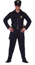 Guirca - Politie & Detective Kostuum - Halt Of Ik Schiet Politie Agent - Man - Blauw - Maat 48-50 - Carnavalskleding - Verkleedkleding