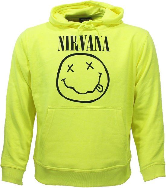 Nirvana Neon Yellow Smiley Sweat à capuche Pull - Merchandise officielle