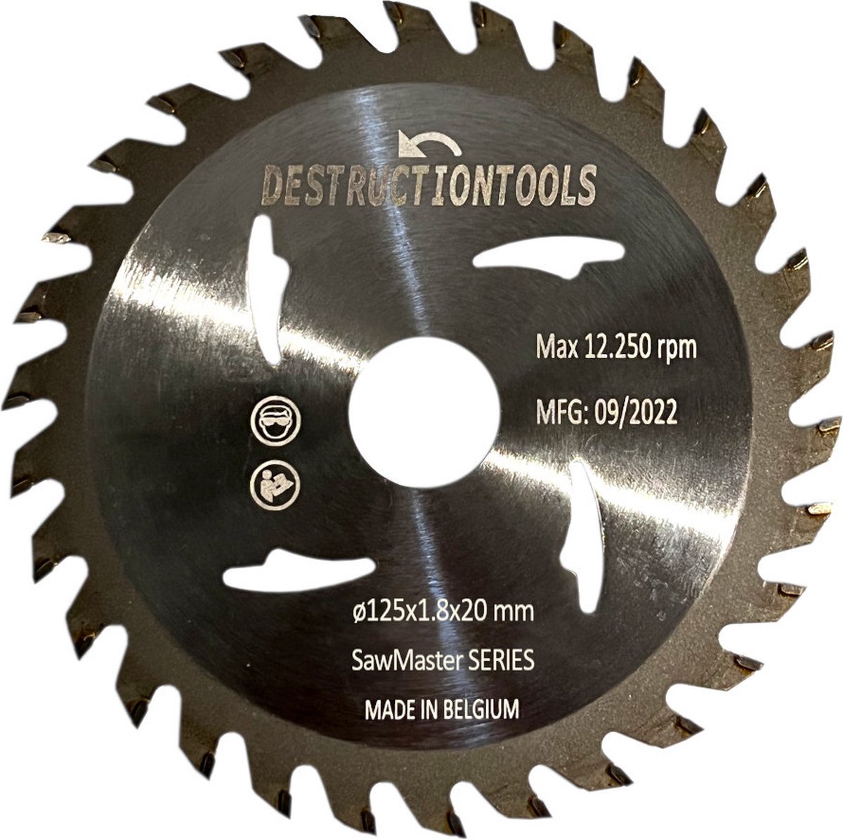 Destructiontools tct cirkelzaagblad 125mm - hout - D125mm, asgat 20mm - SawMaster series