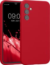 coque kwmobile compatible avec Samsung Galaxy A34 5G - Coque avec revêtement en silicone - Coque pour smartphone en rouge classique