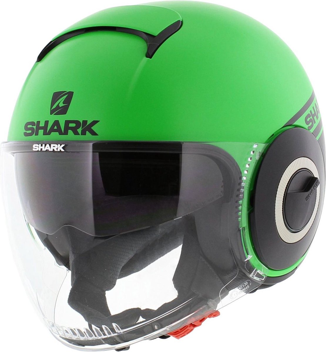 Shark Nano Jethelm Street Neon mat groen zwart XS - Motorhelm / Luxe Scooterhelm