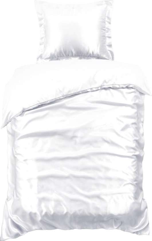Housse de Couette en Silk Beauty - 240x200 / 220 - Satin Brillant - Wit