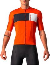 Castelli Maillot Cyclisme Manches Courtes Homme Rouge Zwart - PROLOGO 7 JERSEY FIERY RED LIGHT BLACK IVORY-L