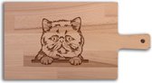 Serveerplank Katten Exotic - Alle katten - Hapjesplank - Borrelplank hout - Kaasplank - Verjaardag - Jubilea - Housewarming - Cadeau voor vrouw - Cadeau voor man - Keuken - 36x19cm - WoodWideGifts