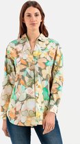 camel active Slip-on blouse met allover-print - Maat womenswear-S - Oranje-Groen