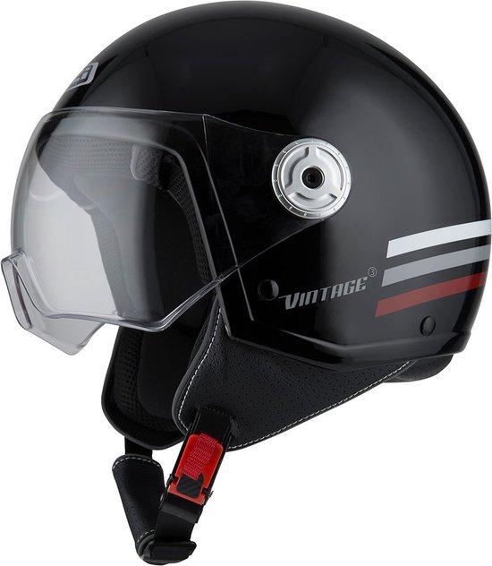 Foto: Nzi vintage 3 open helm zwart m