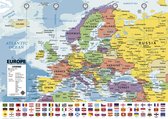 Europa kaart - poster - UV Lak - stevig papier - 70 x 100 cm