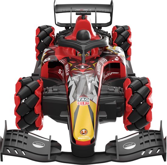 YAR Turbo Drift Racer - Afstandsbestuurbare Auto - formule 1 - RC Auto - Stunt Auto - Radiografisch Bestuurbare Auto - Voor Binnen en Buiten - Rood - Schaal 1:16 [groot] – RC Auto Tot 100m Bereik