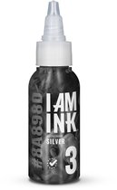I AM INK - #3 Silver 50ml Vegan Tattoo Inkt Zilver Effen Donkergrijs 50ml | Tattoo Machine Inkt | Handpoke tatoeage inkt | Stick & Poke Ink