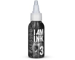 I AM INK - Silver #3 50ml | Premium Professionele Tattoo Inkt | Reach & Vegan | Stick en Poke | Handpoke Tatoeage Inkt | Tattoo set | PMU | Permanente Make-up | Geschikt voor Machine Cartridges & Needles | Liner | Shader