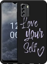 Cazy Hoesje Zwart geschikt voor Nokia G60 Love Yourself