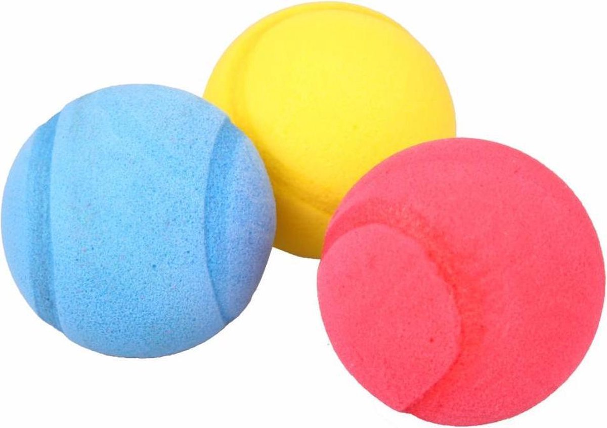 Foam/soft ballen - 3 stuks - gekleurd - 7 cm - Merkloos